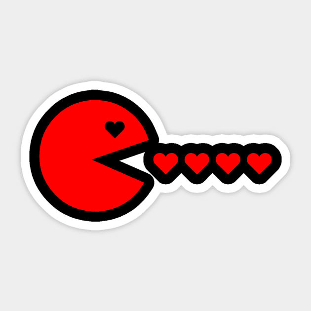 Valentines Day Hearts Funny Gift Gamer Boys Girls Kids Men Sticker by Neldy